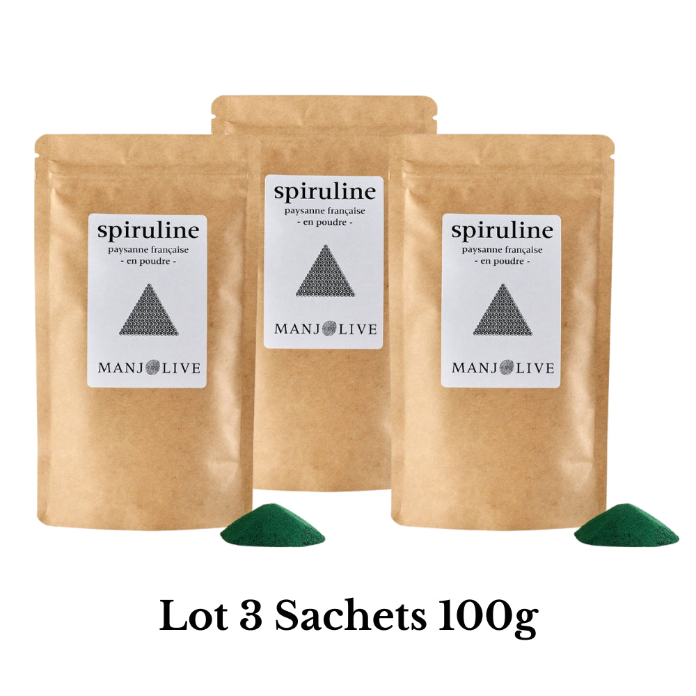 3 sachets de spiruline en poudre