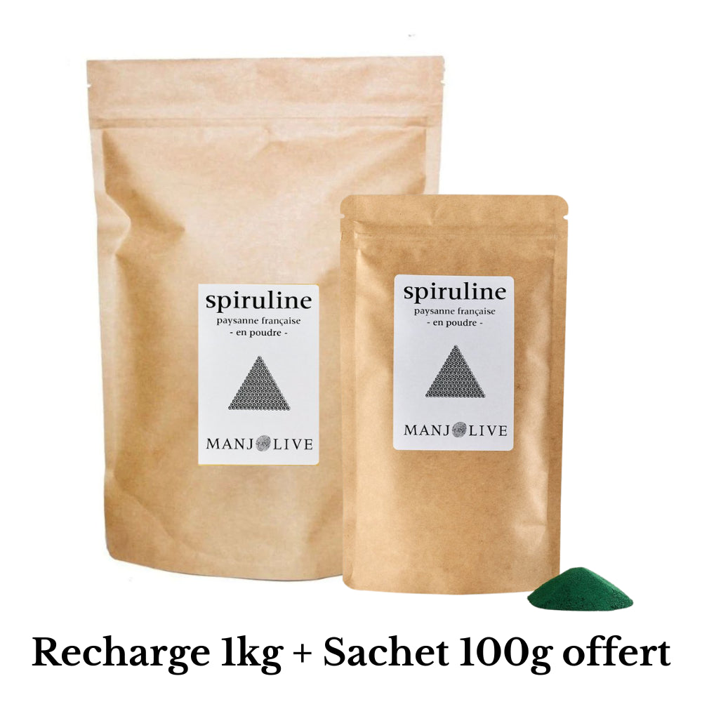 1kg de spiruline en poudre avec 100g offert
