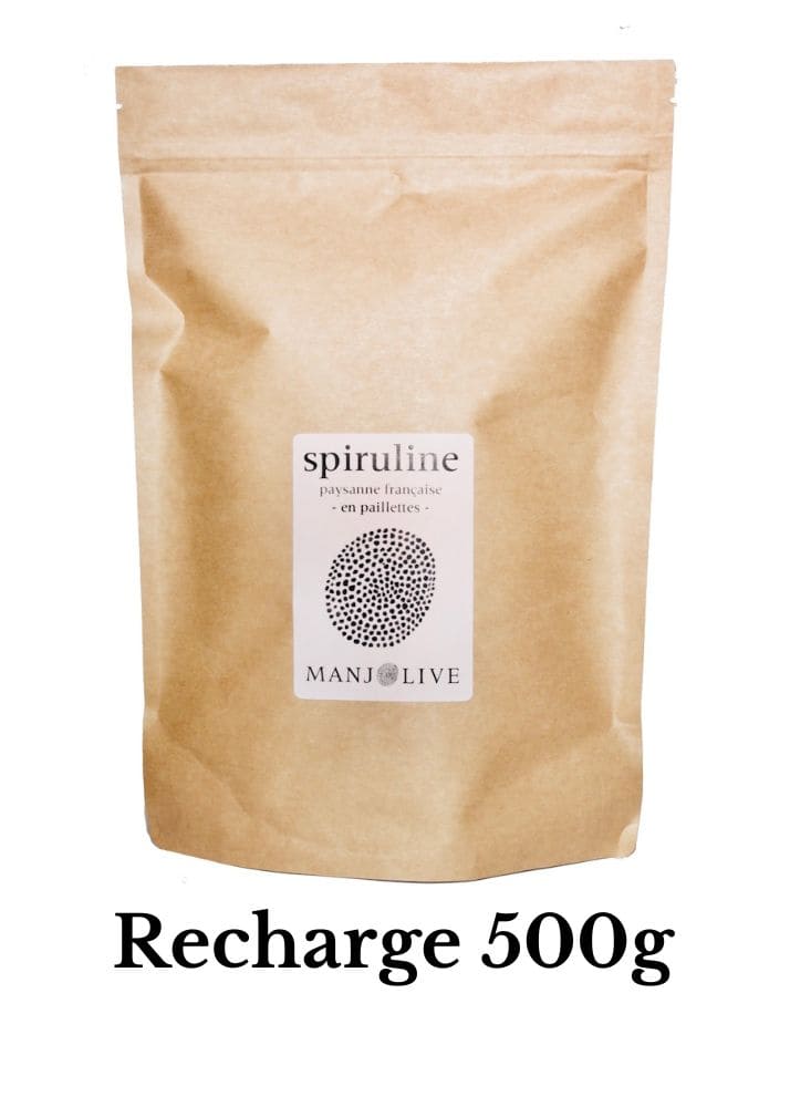 les meilleures paillettes de spiruline cultivée chez Manjolive