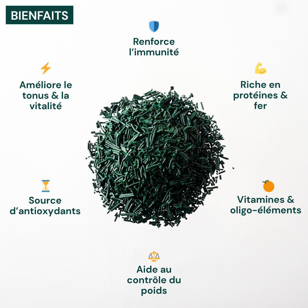 Les bienfaits de la spiruline paillettes