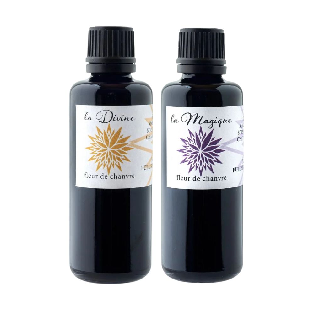 Coffret 2 Huiles de massage CBD et CBG bio (50 ml)