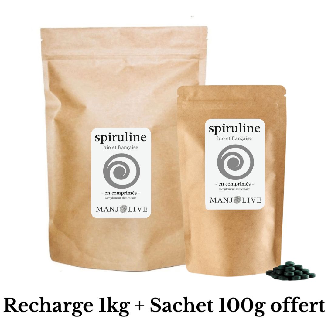 1kg Recharge spiruline en comprimés