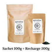 Recharge 500g et 100g spiruline en comprimés bio
